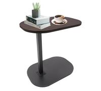 PBTERDTF Table d'appoint en forme de C - 60 cm de haut - Table basse - Table basse - Petite table d'ordinateur portable - Pour salon, salle de bain, lit, canapé et café - 45 x 30 cm - Marron noyer