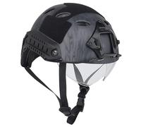 PBTMCD Casque Tactique De Style PJ avec Lunettes Et Rail - Protection Tête Légère en ABS Airsoft for Jeux CS Sports Plein Air(Typhoon)