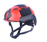 PBTMCD Casque Tactique Rapide- avec Rail Et Carénage Vas, Supporte des Lunettes De Caméra for Lampe De Poche, Doublure en Éponge Anti-Impact, for L'entraînement Sportif en Plein Air(Red)