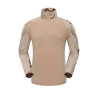 PBTMCD Chemise De Combat Tactique - Haut Terrain Multi-Camouflage avec Poches for Coudières Et Patchs sur Les Bras(3 Color Desert,S)