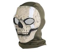 PBTMCD Demi-Masque De Camouflage Tactique avec Protège-Dents en Silicone - Système Respiratoire Ventilé Et Capuche Élastique Douce(Green)