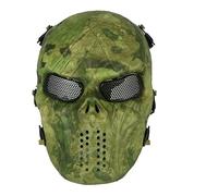 PBTMCD Demi-Masque Tactique Crâne for Jeu Airsoft CS - TPU Résistant Aux Chocs avec Bandeau Réglable À Détachement Rapide Et Rembourrage EVA(A-TACS FG)