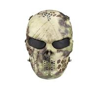 PBTMCD Demi-Masque Tactique Crâne for Jeu Airsoft CS - TPU Résistant Aux Chocs avec Bandeau Réglable À Détachement Rapide Et Rembourrage EVA(Highland)