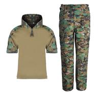 PBTMCD Ensemble Chemise Et Pantalon De Tir Airsoft en Plein Air, Robe Combat, Ensemble Tactique, Vêtements Combat, Uniforme for Enfants(Dw,XS)