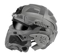 PBTMCD Ensemble De Casque Tactique Airsoft Fast avec HD Intégré, Masque Complet Et Ventilateur Anti-buée À 3 Vitesses for La Chasse Au Paintball CS Game(J)
