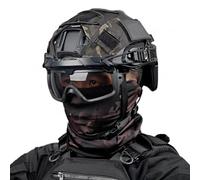 PBTMCD Ensemble De Casque Tactique Fast avec Lunettes Masque, Et Housse Antibruit for CS Paintball(E)