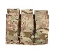 PBTMCD Lot De 2 Pochettes Triples for Chargeur, Support Munitions Compatible Molle for AK/M.4 5.56/.223, Nylon Haute Densité, Équipement Rechargement Rapide Hydrofuge(CP)