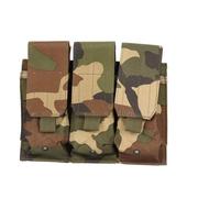 PBTMCD Lot De 2 Pochettes Triples for Chargeur, Support Munitions Compatible Molle for AK/M.4 5.56/.223, Nylon Haute Densité, Équipement Rechargement Rapide Hydrofuge(Woodland)