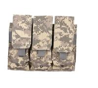 PBTMCD Lot De 2 Pochettes Triples for Chargeur, Support Munitions Compatible Molle for AK/M.4 5.56/.223, Nylon Haute Densité, Équipement Rechargement Rapide Hydrofuge(ACU)
