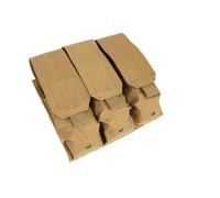 PBTMCD Lot De 2 Pochettes Triples for Chargeur, Support Munitions Compatible Molle for AK/M.4 5.56/.223, Nylon Haute Densité, Équipement Rechargement Rapide Hydrofuge(Tan)