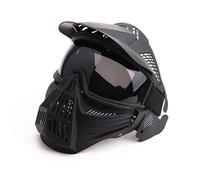 PBTMCD Masque PC Tactique Extérieur Complet, Équipement De Protection du Visage for Tir Paintball(Black+Gray Len)