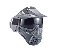 PBTMCD Masque PC Tactique Extérieur Complet, Équipement De Protection du Visage for Tir Paintball(Gray+Gray Len)