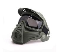 PBTMCD Masque PC Tactique Extérieur Complet, Équipement De Protection du Visage for Tir Paintball(Green+Gray Len)