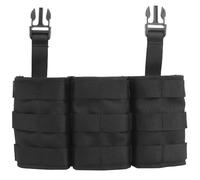 PBTMCD Pack De Fonctions Tactiques 5.56, Plaque-étiquette Triple Mag, Plate-Forme Poitrine Molle Compatible avec Les Clips D'insertion en Nylon Et Évents Drainage(BK)