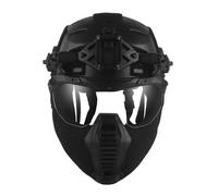PBTMCD Paintball CS Games Casques Tactiques Modulaires Ensemble Complet, Casque + Lunettes + Masques, avec Rails Picatinny(BK)