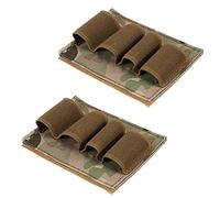 PBTMCD Paquet De 2 Supports D'équipement Élastiques Tactiques - Pochette Multi-Usage Camouflage (4 Emplacements, 3,9" X,95", Dos Auto-agrippant)(Camo)