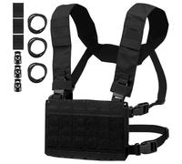 PBTMCD Plate-Forme De Poitrine Tactique avec Triple Insert Magnétique 5,56 - Pack Autonome Compatible Molle(BK)