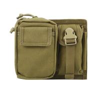 PBTMCD Pochette Tactique Compacte EDC - Sac Utilitaire en Nylon 1000D Compatible Molle for Ceinture, Gilet Ou Sac À Dos (6,9" X 5,7" 2")(Khaki)