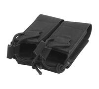 PBTMCD Pochette Tactique Double De 9 Mm avec Rétention Élastique - Support Utilitaire EDC Compatible Molle(BLK)