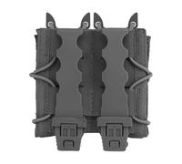 PBTMCD Pochette Tactique Double for Magazines De 9 Mm - Porte-Chargeur Molle Ouvert avec Rétention Élastique Et Clip Malveillant(WG)