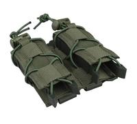 PBTMCD Pochette Tactique Double for Magazines De 9 Mm - Porte-Chargeur Molle Ouvert avec Rétention Élastique Et Clip Malveillant(RG)