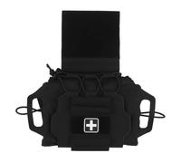 PBTMCD Pochette Tactique IFAK - Système Médical en Deux Parties À Déchirement Rapide avec Rouleau Et Support, Intégration Molle/Cordon De Choc(BK)