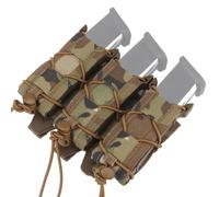 PBTMCD Pochette Tactique Triple for Magazines De 9 Mm - Porte-Chargeur Ouvert Compatible Molle avec Rétention Élastique Et Clips Malveillants(CP)