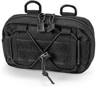 PBTMCD Pochette Utilitaire Compacte Tactique, Pochette D'administration Horizontale Molle for Carte De Lampe De Poche De Magazine, Organisateur De Sac À Outils EDC Gear Gadget(BP2020-BK)