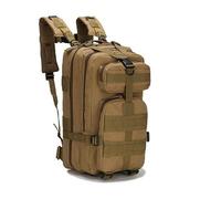 PBTMCD Sac À Dos Tactique Molle d'assaut De 25l, Sac Imperméable en Tissu Oxford avec Poches Cachées Et Panneau Badges(Tan)