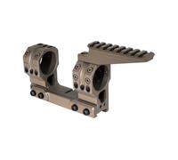 PBTMCD Support De Lunette QD en Porte-à-Faux for Tubes 30/34 Mm - Double Anneau avec Rail Picatinny Supérieur, Niveau À Bulle Et Cale 10°(1.93" 34mm Tan)