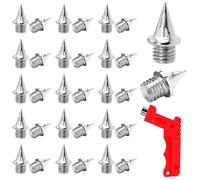 PBUSPU 60pcs Pointes de Piste 7mm,Inoxydable avec 1 Clé à Pointe Athlétisme, Pointe Athlétisme Cross Track Spikes Remplacement pour Chaussures de Piste Saut en Longueur Course Randonnée