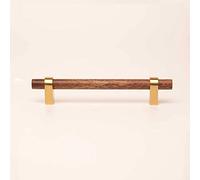 PBWERIGL Poignées/boutons de tiroir en bois, Poignées d'armoire en laiton noyer avec vis(B,Length 220mm)