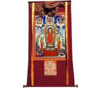 PBWERIGL Tapisserie Bouddhiste, Impression giclée d'art tibétain Thangka encadrée, décoration Murale Bouddhiste Multicolore, Plusieurs Tailles(Frame Color 6)