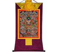 PBWERIGL Tapisserie Bouddhiste, Thangka, Peinture Bouddhiste tibétaine en Brocart, 42 divinités silencieuses, Bardo Thodol, Multicolore, Plusieurs Tailles(Purple,Medium(62cm*47cm))