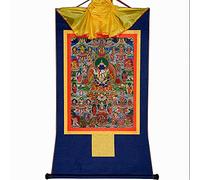PBWERIGL Tapisserie Bouddhiste, Thangka, Peinture Bouddhiste tibétaine en Brocart, 42 divinités silencieuses, Bardo Thodol, Multicolore, Plusieurs Tailles(Blue,Small(35cm*27cm))