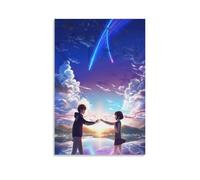 PBYOSCZYE Anime Your Name Poster d'art des personnages principaux Peinture décorative sur toile Art mural pour salon, chambre à coucher, 20 x 30 cm