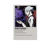 PBYOSCZYE Death Parade Personnages de bande dessinée Poster d'art minimaliste Peinture décorative sur toile Art mural pour salon, chambre à coucher, 20 x 30 cm
