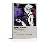 PBYOSCZYE Death Parade Poster d'art minimaliste avec personnages de bande dessinée Peinture décorative sur toile pour salon, chambre à coucher, 60 x 90 cm