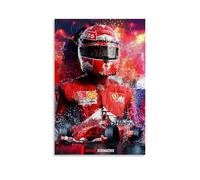 PBYOSCZYE Racer Michael Schumacher Art mural coloré Impression d'image moderne Décoration de chambre familiale 40 x 60 cm