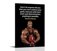 PBYOSCZYE Ronnie Coleman Poster avec citations Peinture décorative sur toile Art mural pour salon, chambre à coucher, 30 x 45 cm