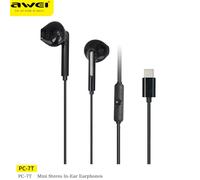 PC-7T black Awei casque à commande filaire PC-7T/PC-7, écouteurs ergonomiques mains libres avec Microphone, pour Smartphones ""Nipseyteko