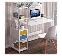 Pc Bureau d'ordinateur portable avec étagères de rangement à 4 niveaux for la maison de bureau à la maison Chambre à coucher moderne Statut de bureau d'écriture élégante avec étagères de la bibliothèq