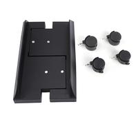 PC Case Stand with Brake Wheels | Adjustable Desktop Computer Holder for Storage/Organization/Mobility | Removable Mainframe Rack, Sturdy ABS Material (Black)