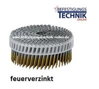PC Clous pour bobines 2,5x50mm anneau galvanisé à chaud 15° plast pour cloueur pour bobines Bostitch N75C-2-E 2,4M