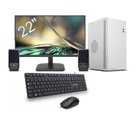 Pc de bureau Tour + écran 22"" - AMD Ryzen 5 - SSD 480GB - 16GB + Clavier & Souris & HP filaires - Windows 11 Pro