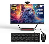 PC de bureau tout-en-un IPS 23,8" pour la maison/le bureau/étude. Core i5-7300HQ, 16 Go de RAM, 512 Go SSD, caméra rotative à 360°, station de recharge sans fil, Wi-Fi double bande, Bluetooth, KB