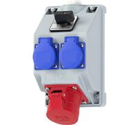 PC Electric 160815421 Bloc multiprise gris, bleu, rouge