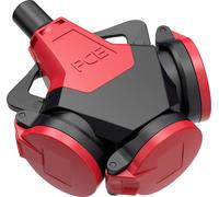 PC Electric 243712-sr Adaptateur triple caoutchouc 250 V rouge IP54