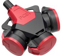 PC Electric 253712-src Adaptateur triple caoutchouc 250 V rouge IP54