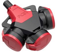 PC Electric 253722-sr Adaptateur triple Tout caoutchouc 250 V rouge IP54